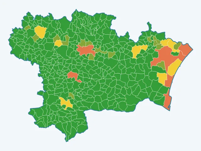 Carte de l'indice de tranquillité dans l'Aude (11)