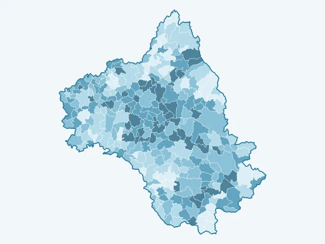 Carte de la population active dans l'Aveyron (12)