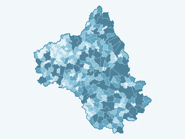 Carte de la superficie dans l'Aveyron (12)