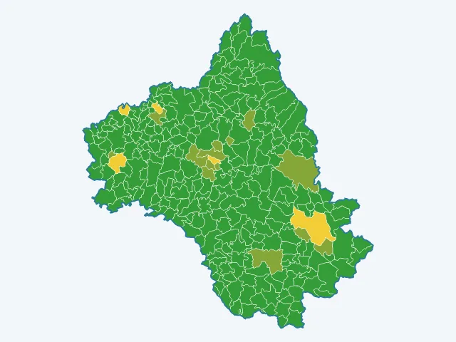 Carte de l'indice de tranquillité dans l'Aveyron (12)