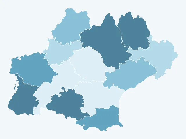 Carte de l'évolution des prix immobiliers en Occitanie