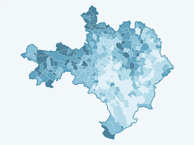 Carte de l'âge moyen dans le Gard (30)