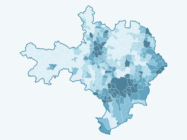 Carte de la densité de population dans le Gard (30)