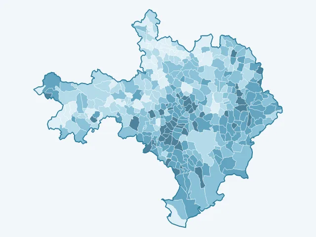 Carte de la population active dans le Gard (30)