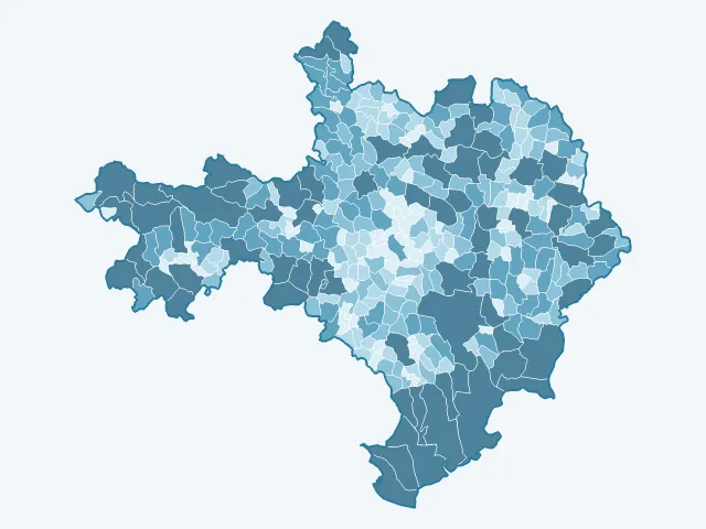 Carte de la superficie dans le Gard (30)