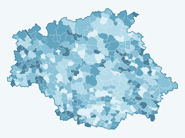 Carte du vote Marine Le Pen dans le Gers (32)