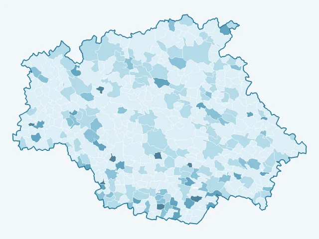 Carte du vote Nathalie Arthaud dans le Gers (32)