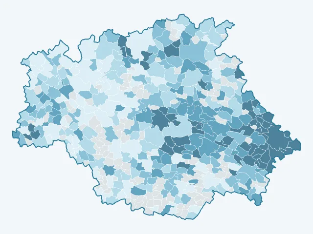 Carte du revenu moyen dans le Gers (32)
