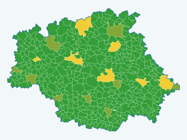 Carte de l'indice de tranquillité dans le Gers (32)