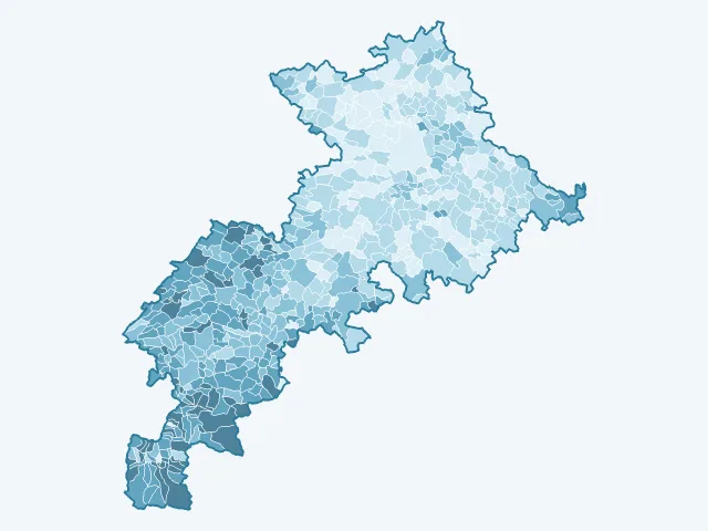 Carte de l'âge moyen dans la Haute-Garonne (31)
