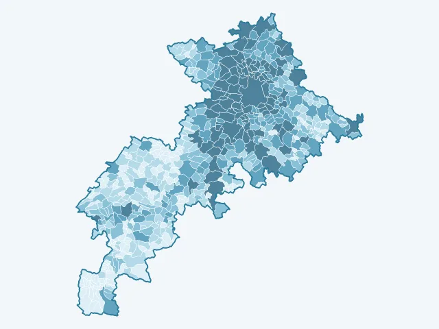 Carte du nombre d'habitants dans la Haute-Garonne (31)