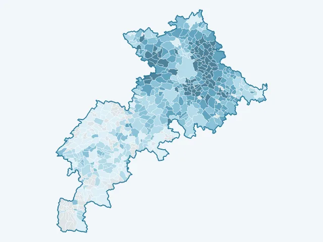 Carte du revenu moyen dans la Haute-Garonne (31)