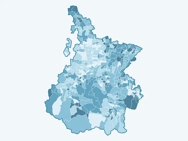 Carte de l'âge moyen dans les Hautes-Pyrénées (65)