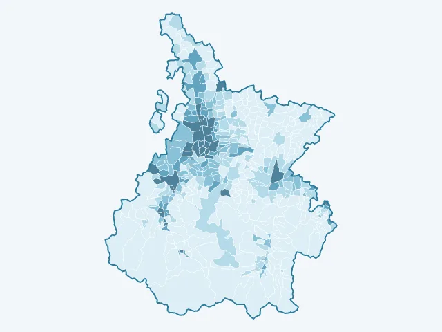 Carte de la densité de population dans les Hautes-Pyrénées (65)