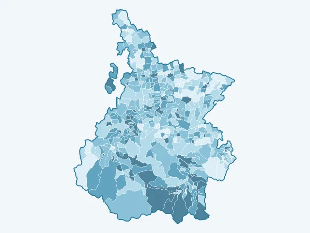 Carte de la population active dans les Hautes-Pyrénées (65)