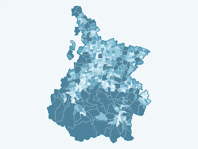Carte de la superficie dans les Hautes-Pyrénées (65)