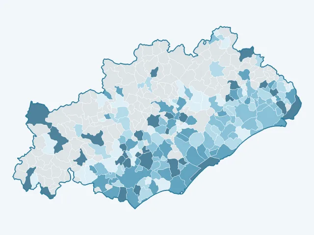 Carte de l'évolution des prix immobiliers dans l'Hérault (34)
