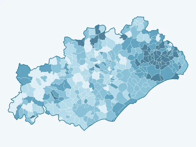 Carte du vote Emmanuel Macron dans l'Hérault (34)