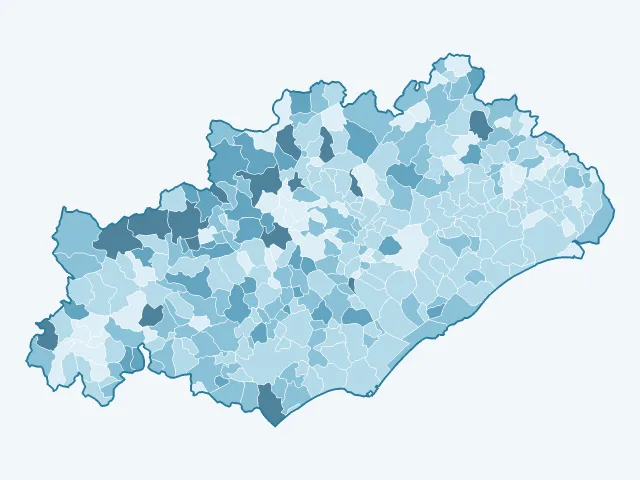 Carte du vote Fabien Roussel dans l'Hérault (34)