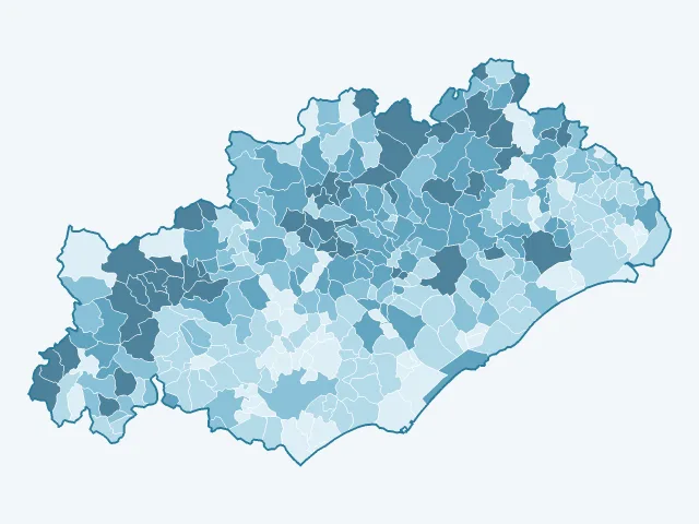 Carte du vote Jean-Luc Mélenchon dans l'Hérault (34)