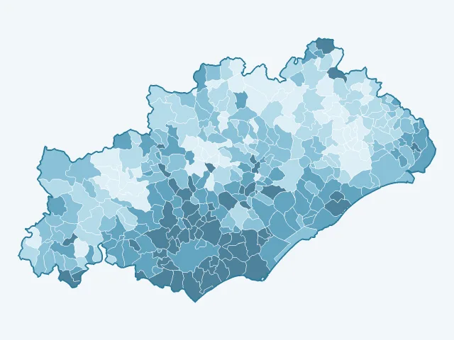 Carte du vote Marine Le Pen dans l'Hérault (34)