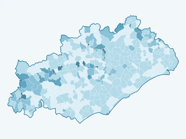 Carte du vote Philippe Poutou dans l'Hérault (34)