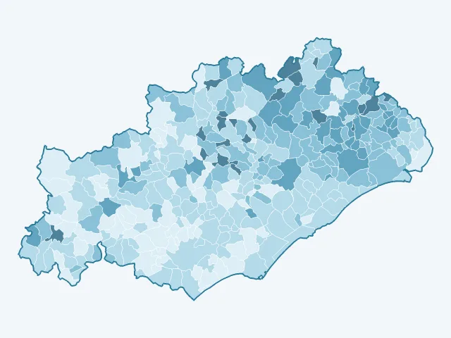 Carte du vote Yannick Jadot dans l'Hérault (34)
