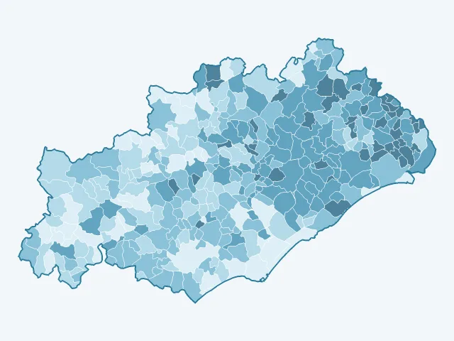 Carte de la population active dans l'Hérault (34)