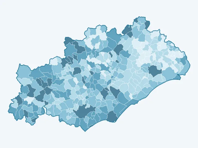 Carte du taux de chômage dans l'Hérault (34)