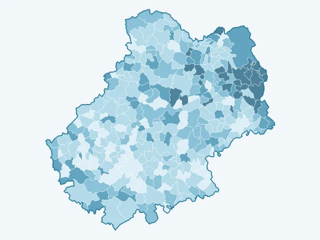 Carte du vote Jean Lassalle dans le Lot (46)