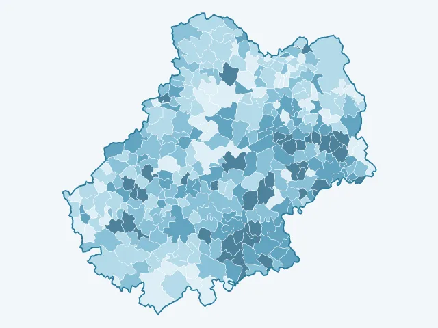 Carte du vote Jean-Luc Mélenchon dans le Lot (46)
