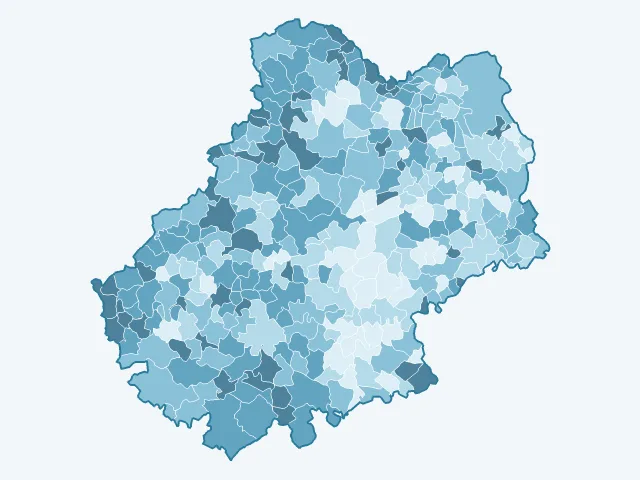Carte du vote Marine Le Pen dans le Lot (46)