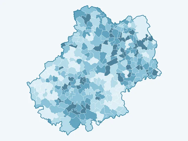 Carte de la population active dans le Lot (46)