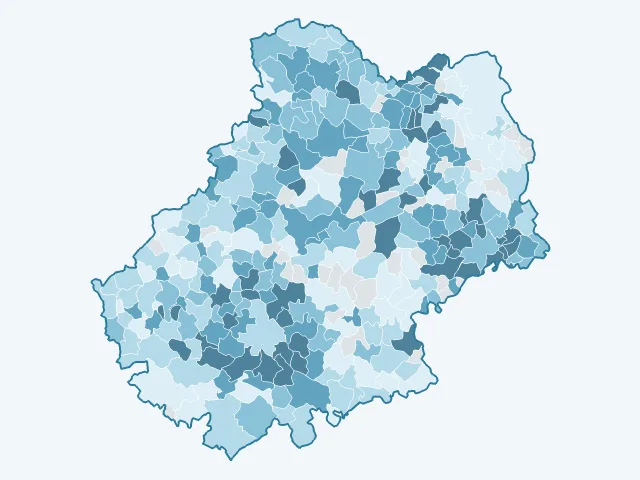 Carte du revenu moyen dans le Lot (46)