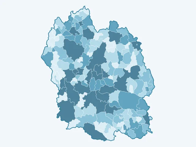 Carte du nombre d'habitants dans la Lozère (48)