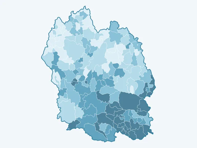 Carte du vote Jean-Luc Mélenchon dans la Lozère (48)