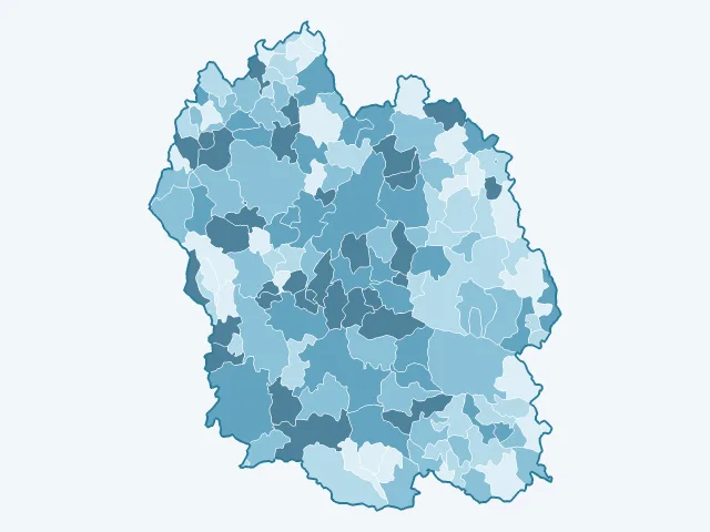 Carte de la population active dans la Lozère (48)