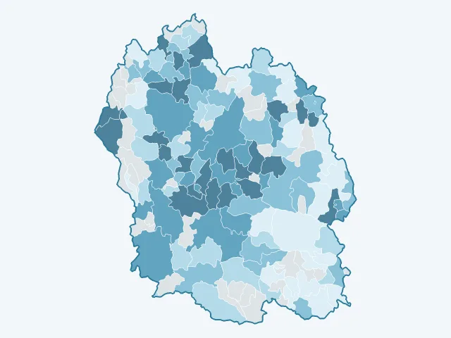 Carte du revenu moyen dans la Lozère (48)