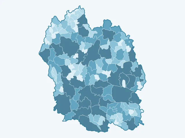 Carte de la superficie dans la Lozère (48)