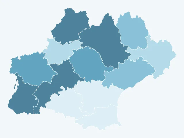 Carte du vote Emmanuel Macron en Occitanie