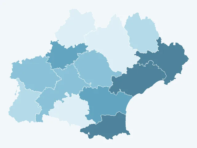 Carte du vote Éric Zemmour en Occitanie