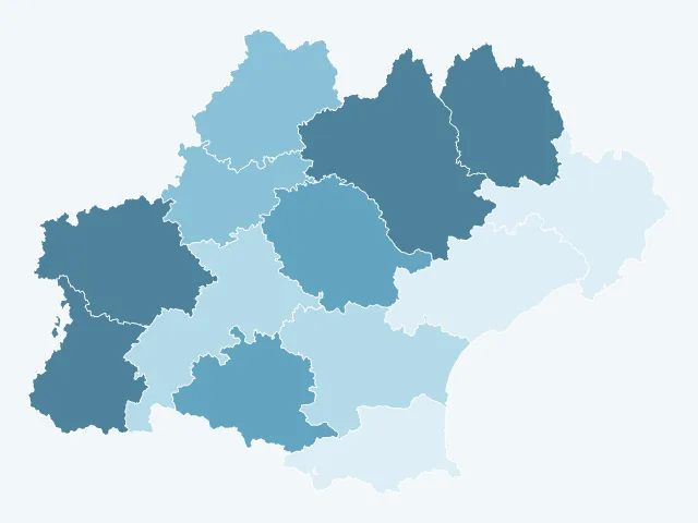 Carte du vote Jean Lassalle en Occitanie