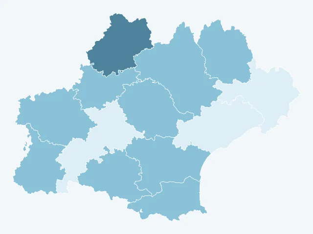 Carte du vote Nathalie Arthaud en Occitanie
