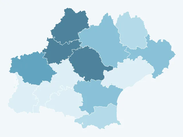 Carte du vote Nicolas Dupont-Aignan en Occitanie