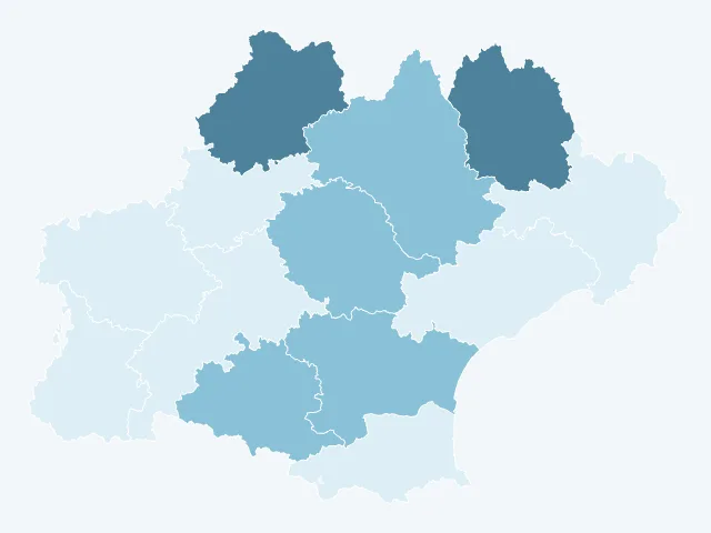 Carte du vote Philippe Poutou en Occitanie