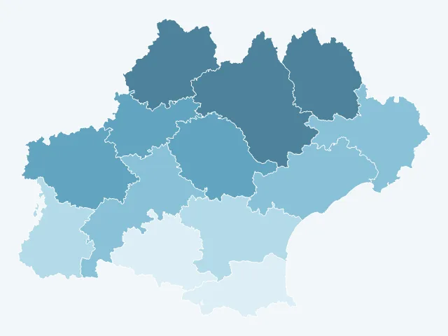 Carte du vote Valérie Pécresse en Occitanie