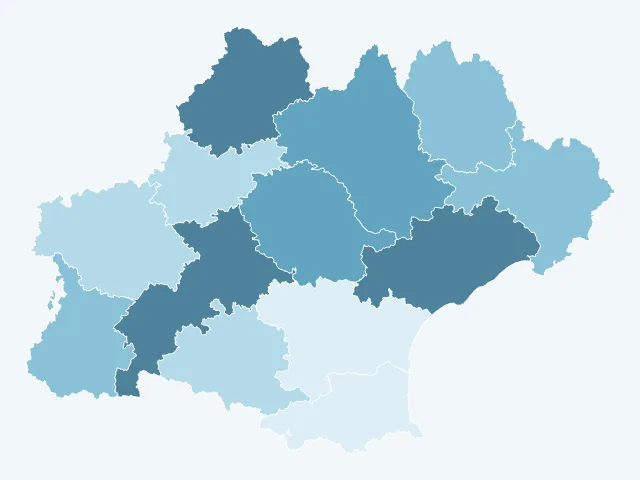 Carte du vote Yannick Jadot en Occitanie
