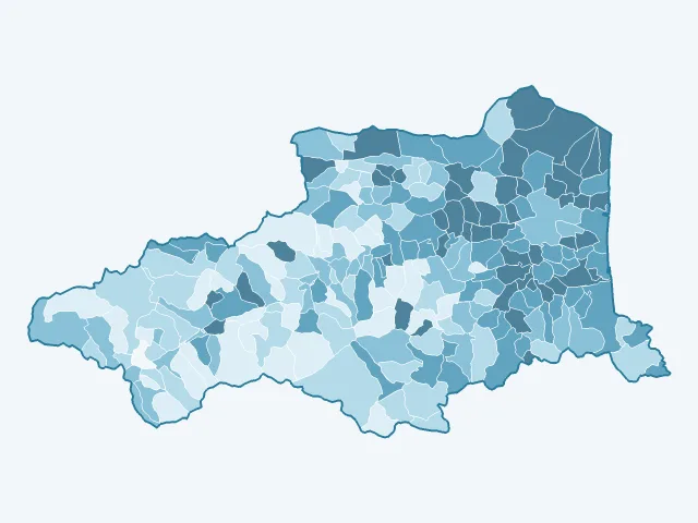 Carte du vote Marine Le Pen dans les Pyrénées-Orientales (66)
