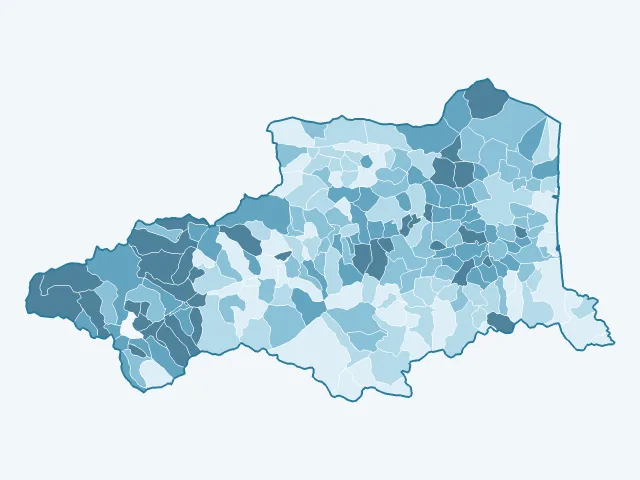 Carte de la population active dans les Pyrénées-Orientales (66)