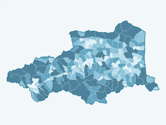 Carte de la superficie dans les Pyrénées-Orientales (66)